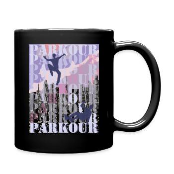 Parkour at dusk - Full Colour Mug - black - Right