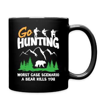 Go Hunting Worst Case Bear Kills You - Full Colour Mug - black - Right