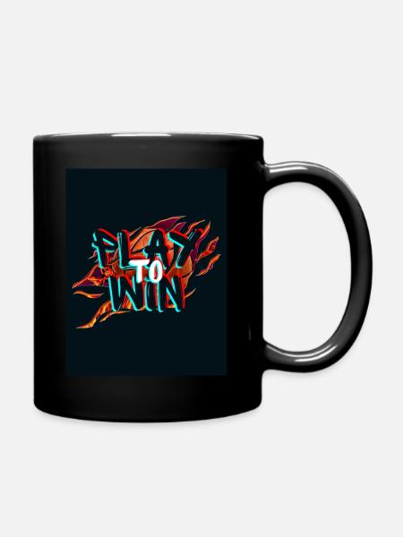 Gaming T-Shirt Play To Win - Tasse einfarbig - Schwarz