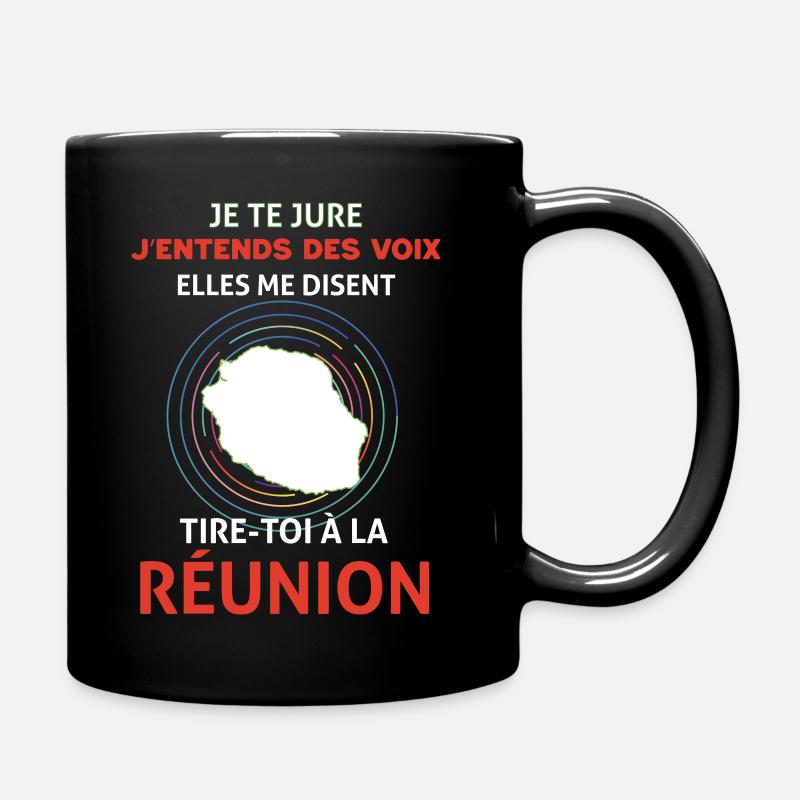 La Réunion La Petite Voix Humour - Mug uni - noir