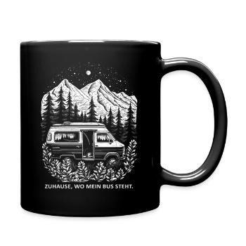 Zuhause Wo Mein Bus Steht - Tasse einfarbig - Schwarz - Rechts