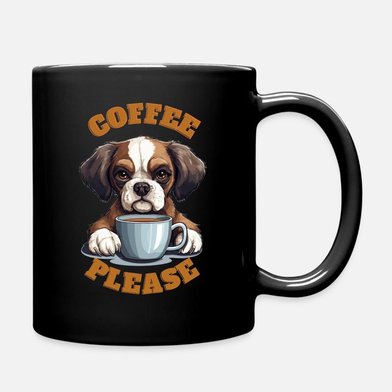 Coffee Please Dog - Tasse einfarbig - Schwarz