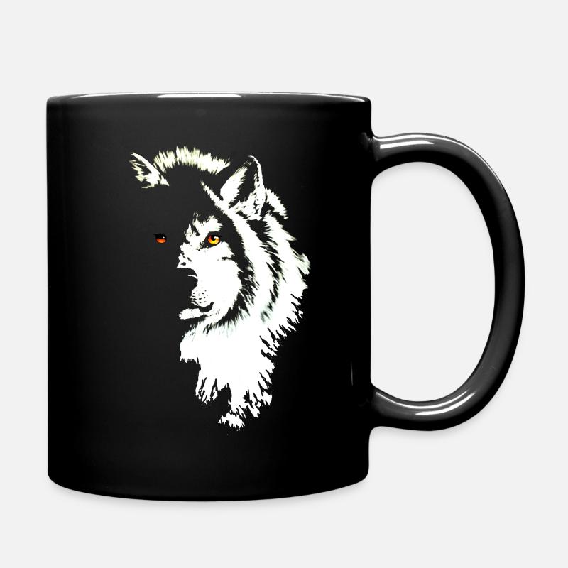 Wolf black & white - Tasse einfarbig - Schwarz