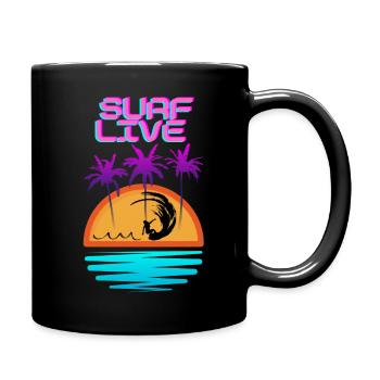 Surf Live - Tasse einfarbig - Schwarz - Rechts