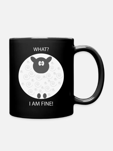 FUNNY SHEEP ILLUSTRATION - Tasse einfarbig - Schwarz