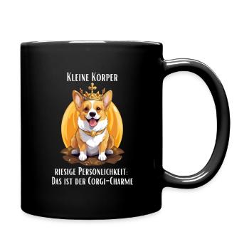 Kleine Körper, riesige Persönlichkeit:Corgi-Charme - Tasse einfarbig - Schwarz - Rechts