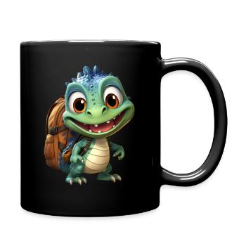 Dino boy avec sac à dos. - Mug uni - noir - Droite