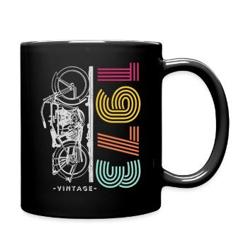 Oldtimer-Motorrad - Tasse einfarbig - Schwarz - Rechts