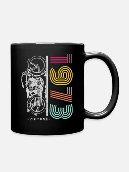 Oldtimer-Motorrad - Tasse einfarbig - Schwarz