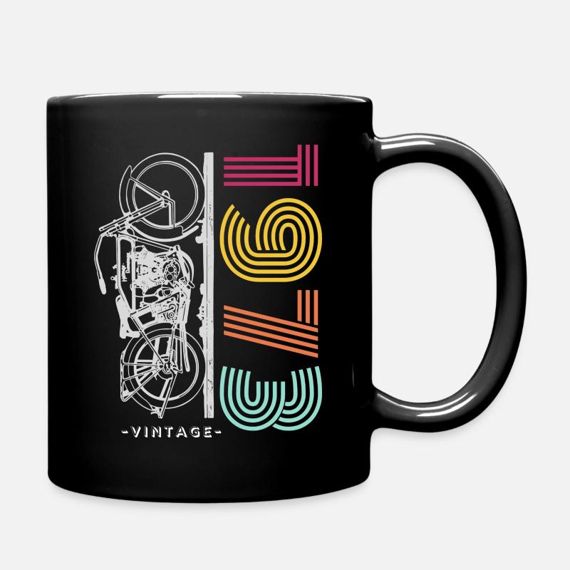 Oldtimer-Motorrad - Tasse einfarbig - Schwarz