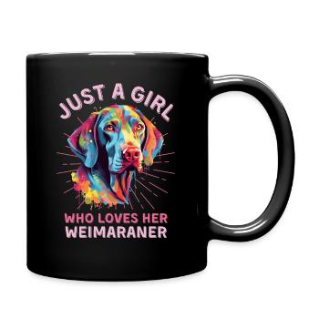 Amoureux du Braque de Weimar Art coloré - Mug uni - noir - Droite