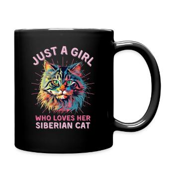 Siberian Cat Lover Colorful Siberian Cat - Full Colour Mug - black - Right