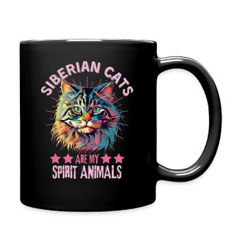 Siberian Cat Lover Colorful Siberian Cat - Full Colour Mug - black - Right