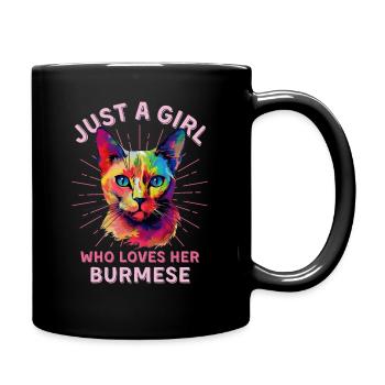 Burma Katze Liebhaber Bunte Burma Katze - Tasse einfarbig - Schwarz - Rechts