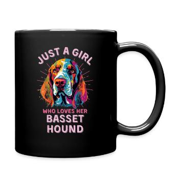 Basset Hound Lovers Colorful Basset Hound Art - Full Colour Mug - black - Right