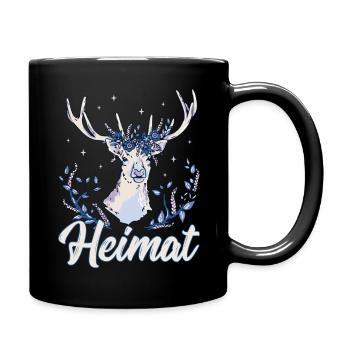 Heimat Hirschgeweih - Tasse einfarbig - Schwarz - Rechts