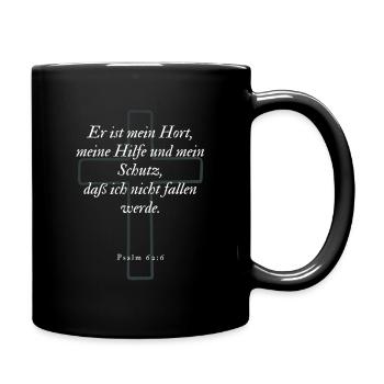 Bibelvers - Psalm 62,6 - Tasse einfarbig - Schwarz - Rechts