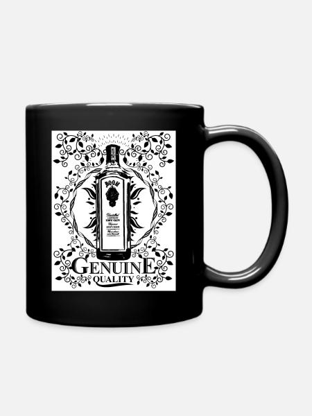 Gin-Top-Flasche - Tasse einfarbig - Schwarz