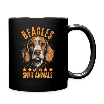 Beagle Lover Géométrie Beagle Art - Mug uni - noir - Droite
