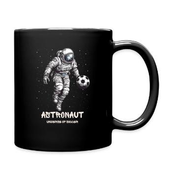 Astronaut Fußball Weltraum - Tasse einfarbig - Schwarz - Rechts