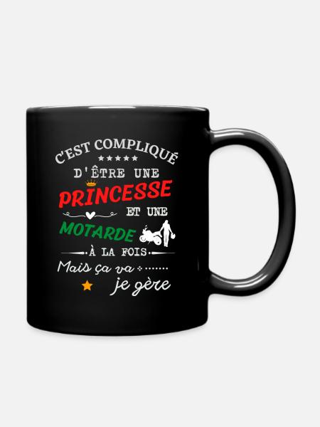 Princesse et motarde - Mug uni - noir