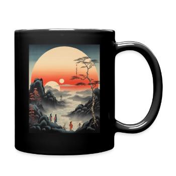 Ukiyo-e Sunset - Full Colour Mug - black - Right