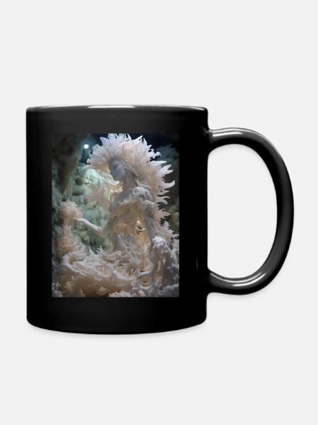 Mermaid Statue - Full Colour Mug - black