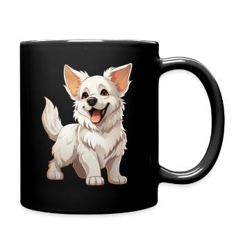 Kleiner weißer Schäferhund - Tasse einfarbig - Schwarz - Rechts