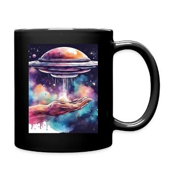 Ufo - Aliens - Tasse einfarbig - Schwarz - Rechts