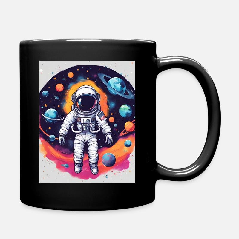 Astronaut im Weltraum - Entdecke die Galaxien - Tasse einfarbig - Schwarz
