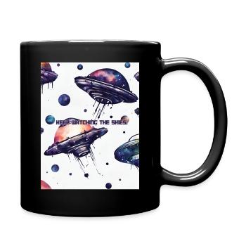 UFO - keep watching the skies. - Tasse einfarbig - Schwarz - Rechts