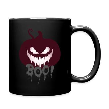 Halloween Boo Kürbis - Tasse einfarbig - Schwarz - Rechts