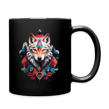 Der Wolf in dir. - Tasse einfarbig - Schwarz - Rechts