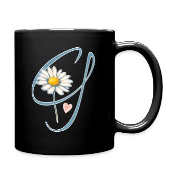 Lettre G Cœur de marguerite - Mug uni - noir - Droite