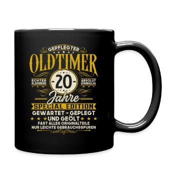 20 Geburtstag Geschenk Oldtimer 20 Jahre - Tasse einfarbig - Schwarz - Rechts