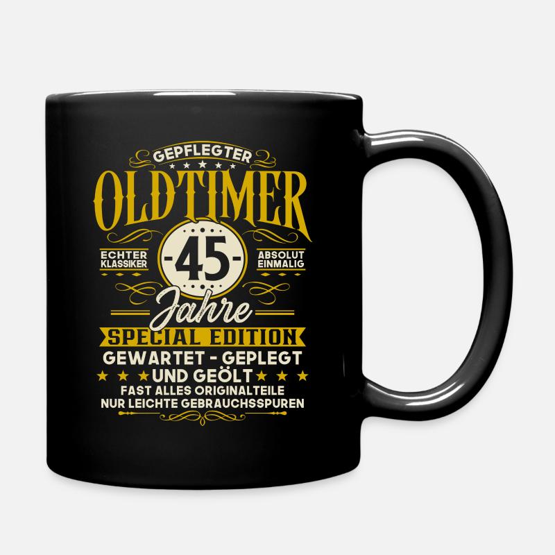 45 Geburtstag Geschenk Oldtimer 45 Jahre - Tasse einfarbig - Schwarz