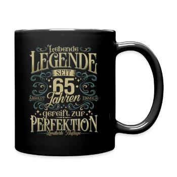 65 Geburtstag - Lebende Legende seit 65 Jahren - Tasse einfarbig - Schwarz - Rechts