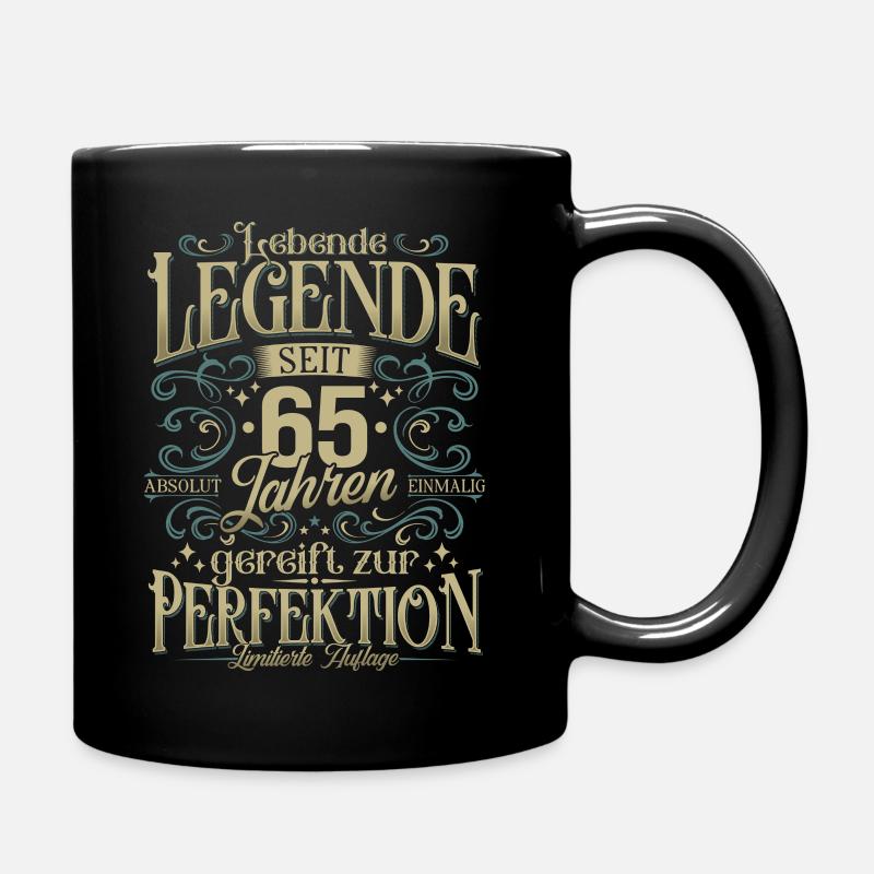 65 Geburtstag - Lebende Legende seit 65 Jahren - Tasse einfarbig - Schwarz