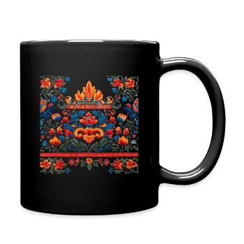 motifs floraux inspiré d'art traditionnel russe - Mug uni - noir - Droite