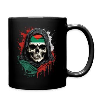 Palestine Pride: Skull and Flag - Full Colour Mug - black - Right