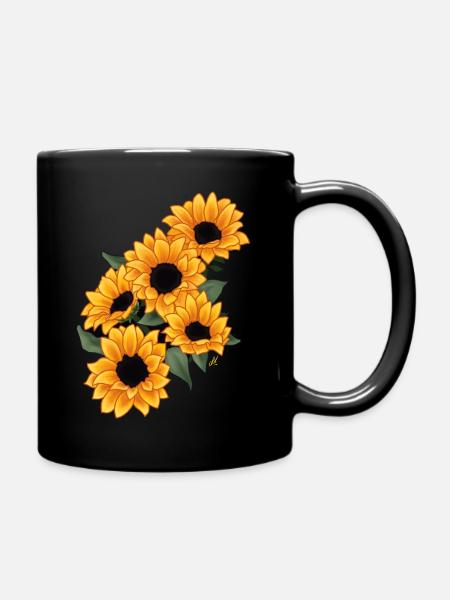Brillez avec les tournesols peints estivaux - Mug uni - noir