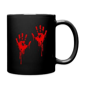 T-shirt Halloween Mains Sanglantes Horreur Sang Zombie - Mug uni - noir - Droite