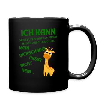 DICKSCHÄDEL mal anders - Tasse einfarbig - Schwarz - Rechts