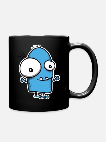 Freundliches Monster - Tasse einfarbig - Schwarz