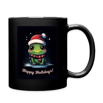 Hoppy Holidays Christmas Frog Baby - Full Colour Mug - black - Right