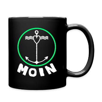 Moin Norddeutschland Begrüßung - Tasse einfarbig - Schwarz - Rechts