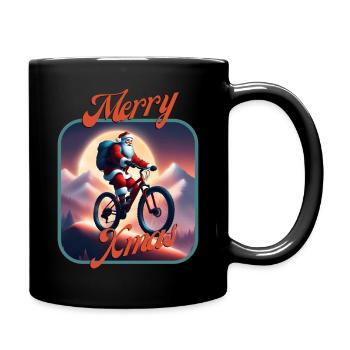 Santa Bike 2 - Full Colour Mug - black - Right