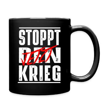 Frieden schaffen - Tasse einfarbig - Schwarz - Rechts