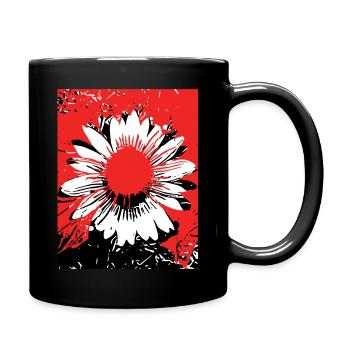Sonnenblume - Tasse einfarbig - Schwarz - Rechts