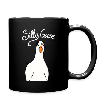 Silly Goose white lettering - Full Colour Mug - black - Right